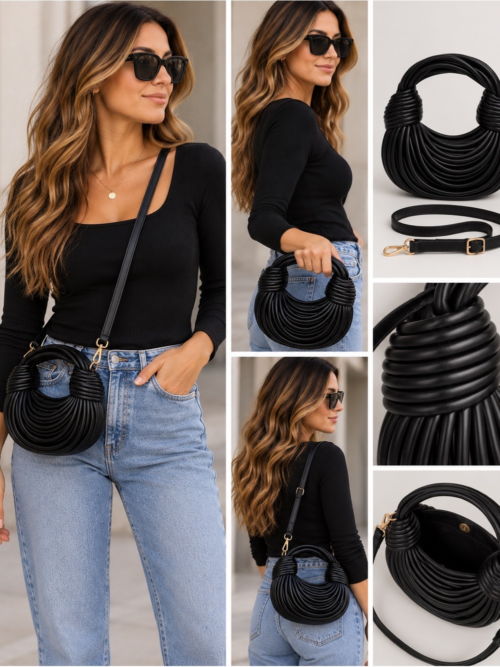 ✨ NWT Black Knot “Noodle” Vegan Leather Mini Bag ✨